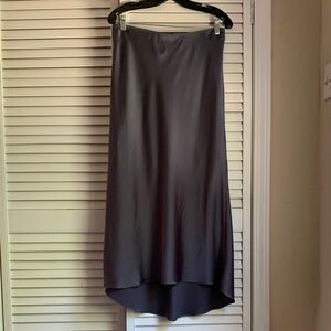 A&F blue grey silk satin skirt
